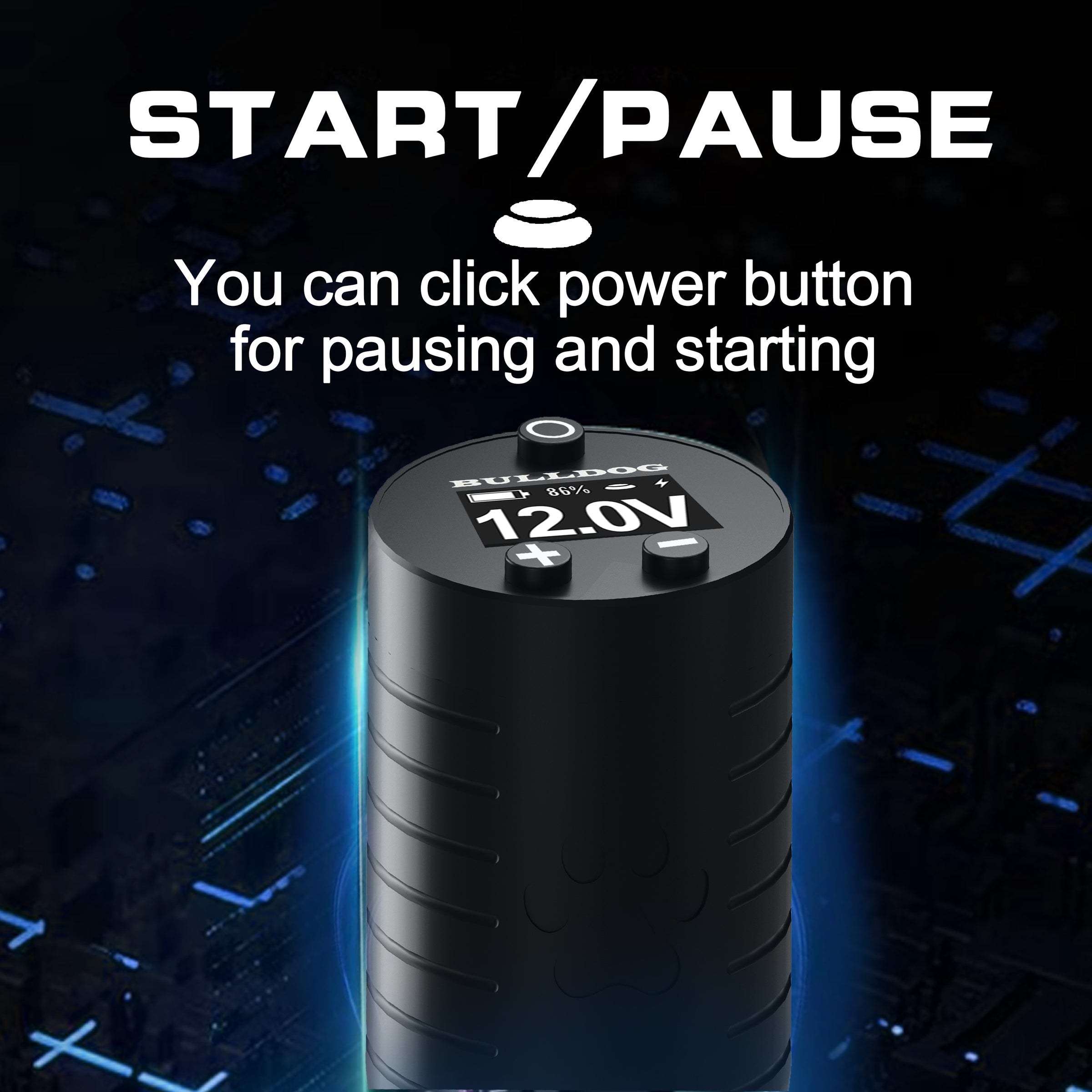 1800mAh OLED display fast charging tattoo RCA battery