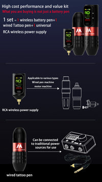 MARS professional wireless tattoo pen, fast usb-c charging and HD TFT Display, customer brushless motor, ergonomic design