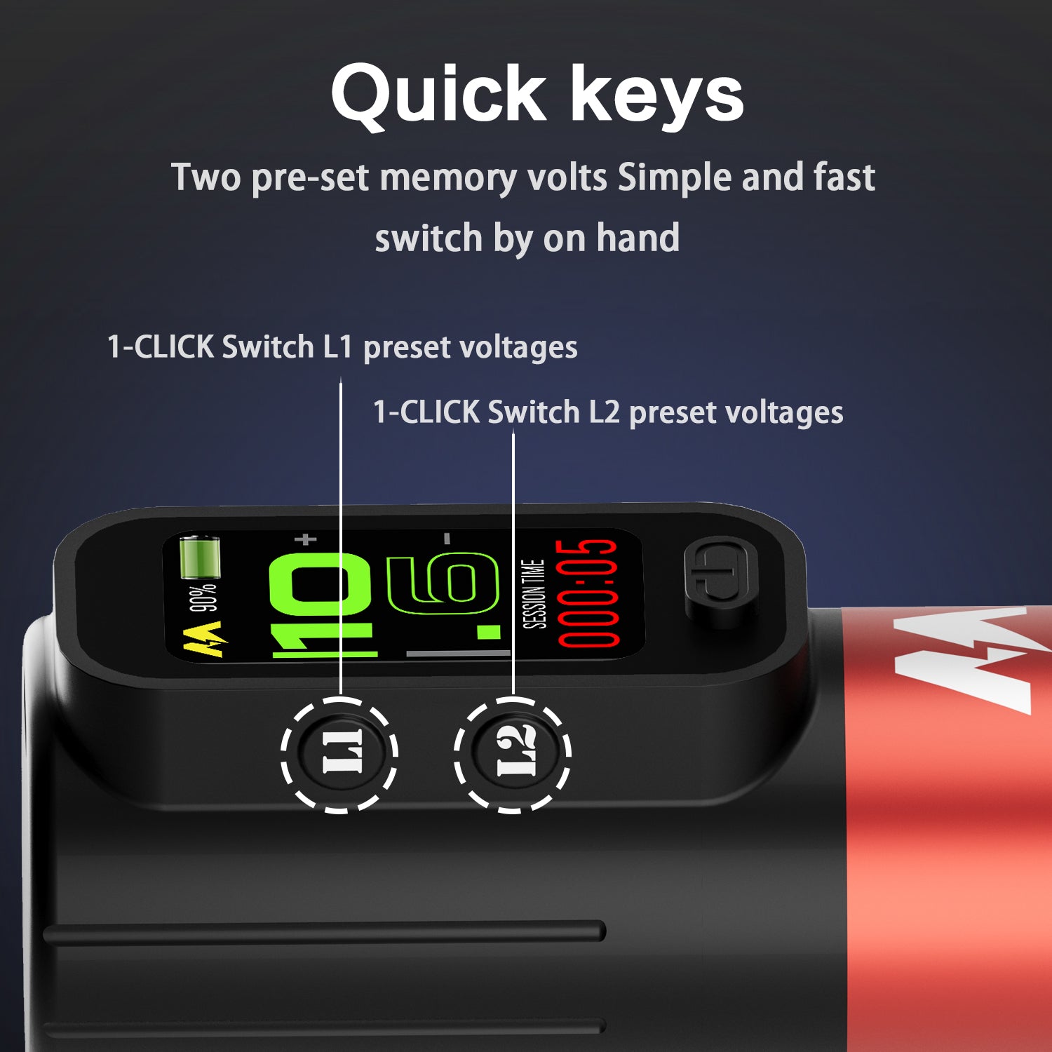 MARS professional wireless tattoo pen, fast usb-c charging and HD TFT Display, customer brushless motor, ergonomic design