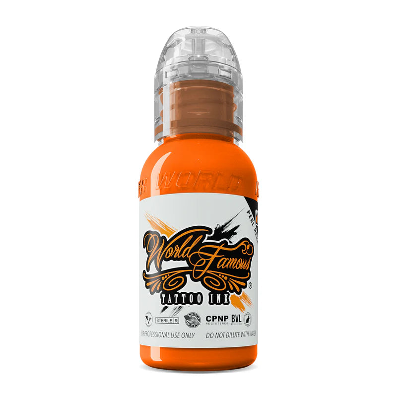 World Famous Everest Orange Ink 1oz (30ml) - Mavis Bush Tattoo Supplies
