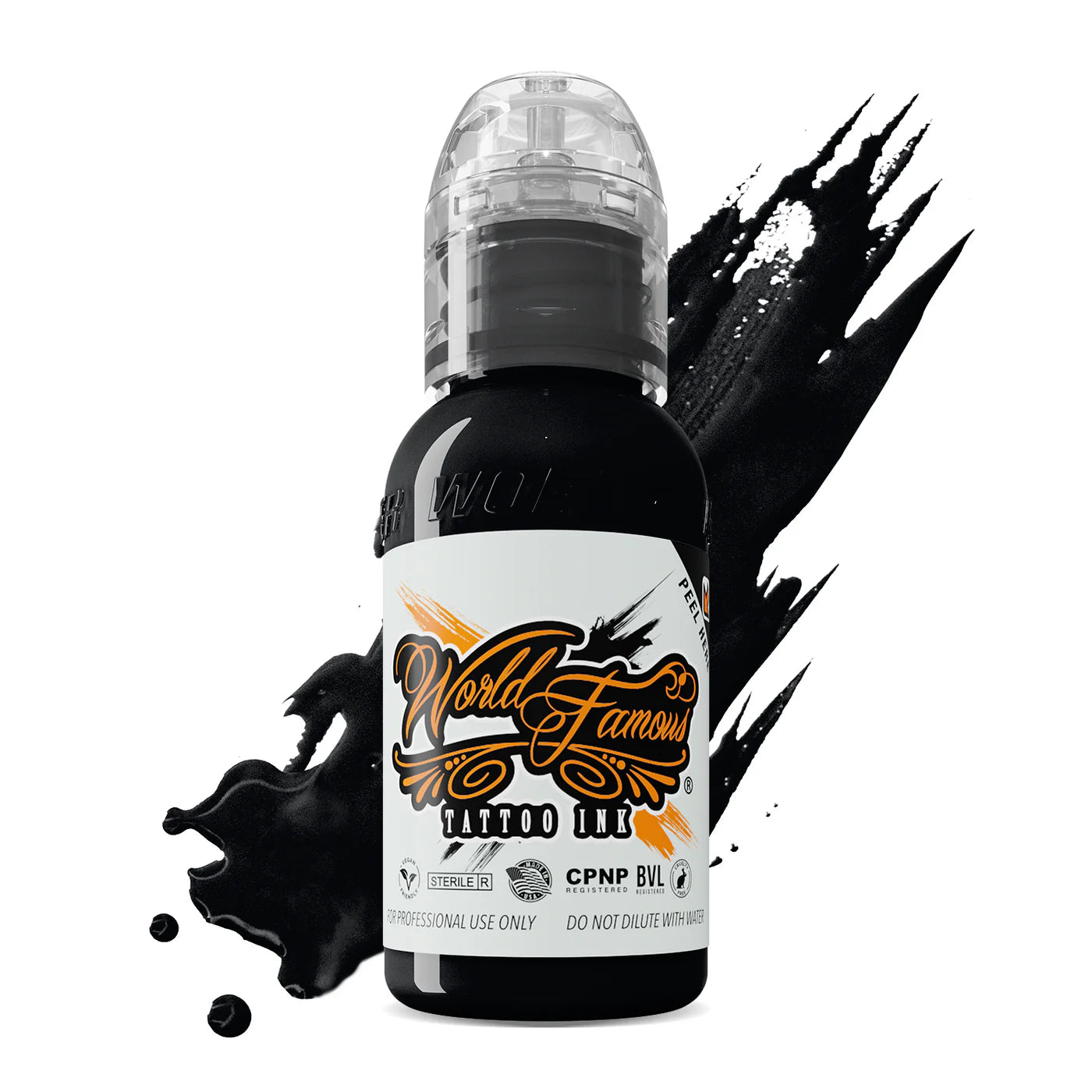 World Famous Primary #1 Pitch Black 1oz(30ml) - Mavis Bush Tattoo Supplies