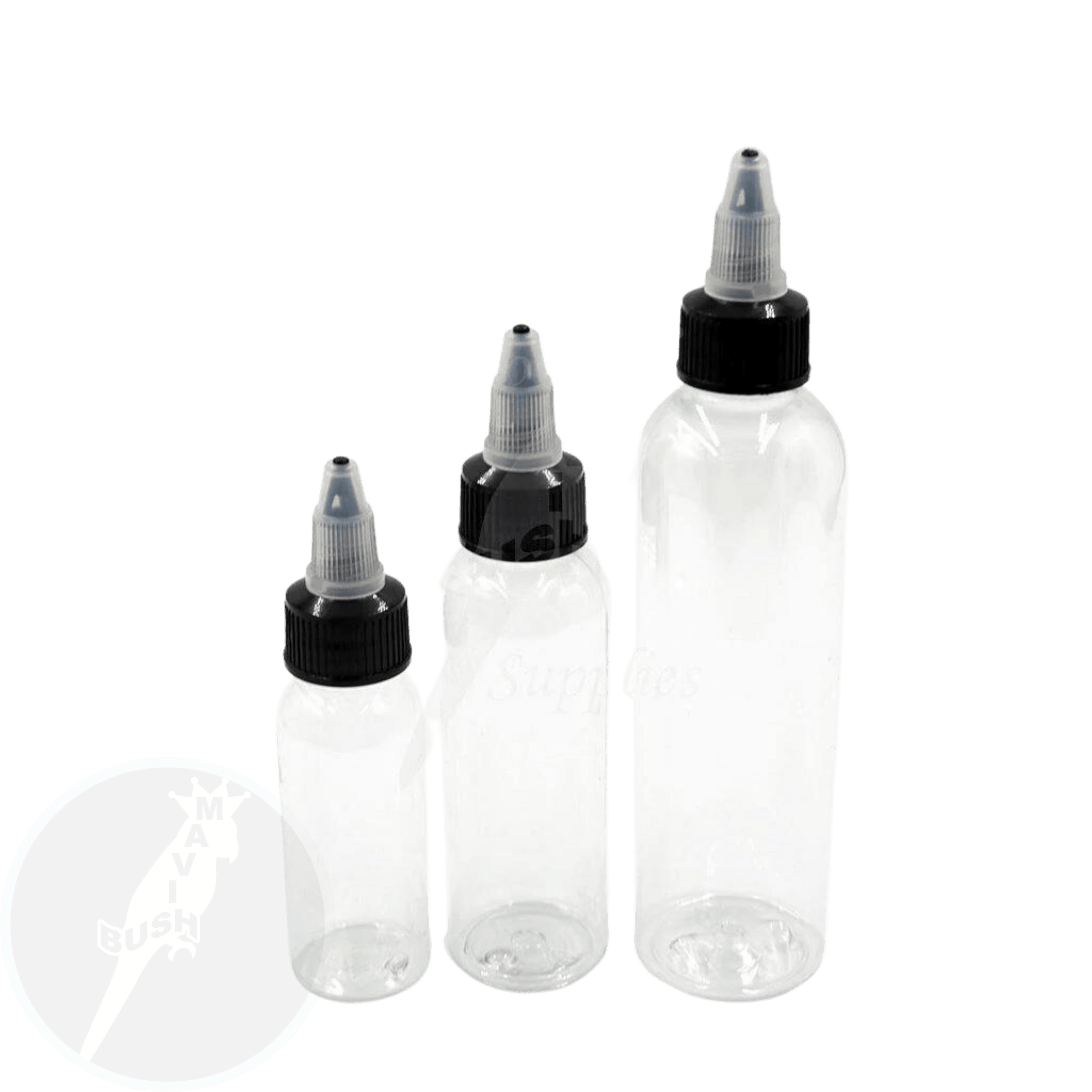 Clear Plastic Empty Ink Bottles - Mavis Bush Tattoo Supplies