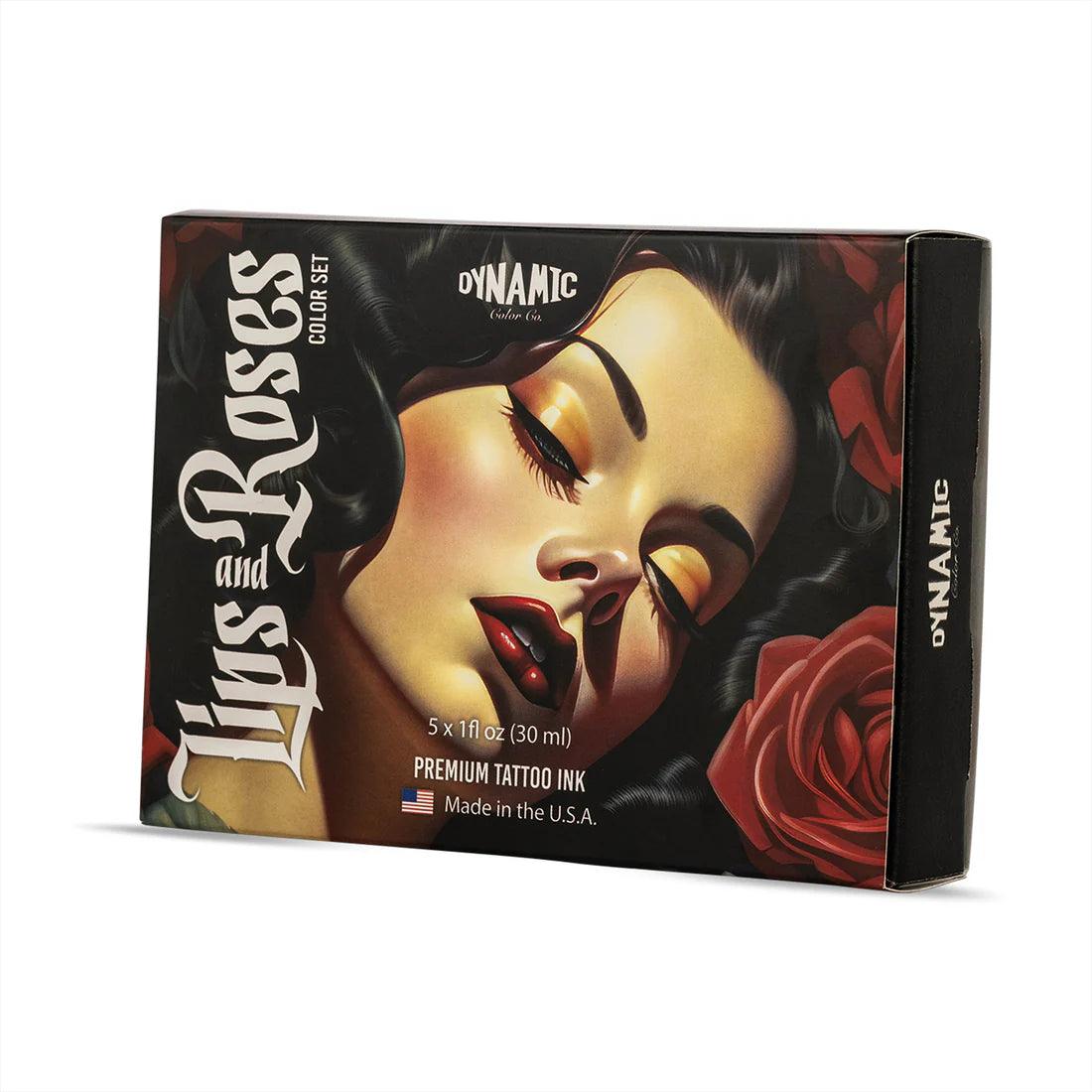 Dynamic Lips and Roses 5 Bottle Color Set 1oz - Mavis Bush Tattoo Supplies