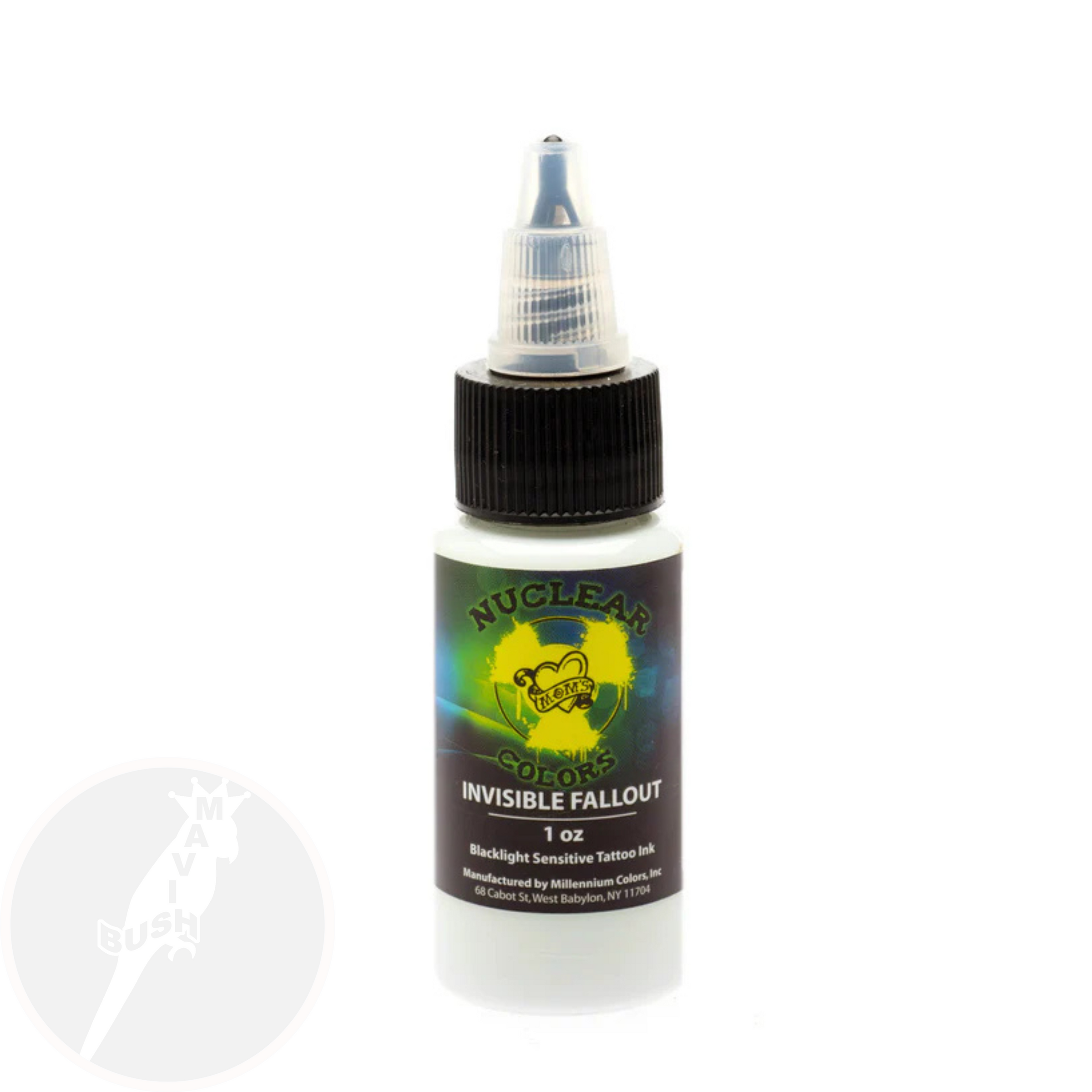 Moms Nuclear UV color Invisble Fallout, set of 5 bottle and 9bottle- Mavis Bush Tattoo Supplies