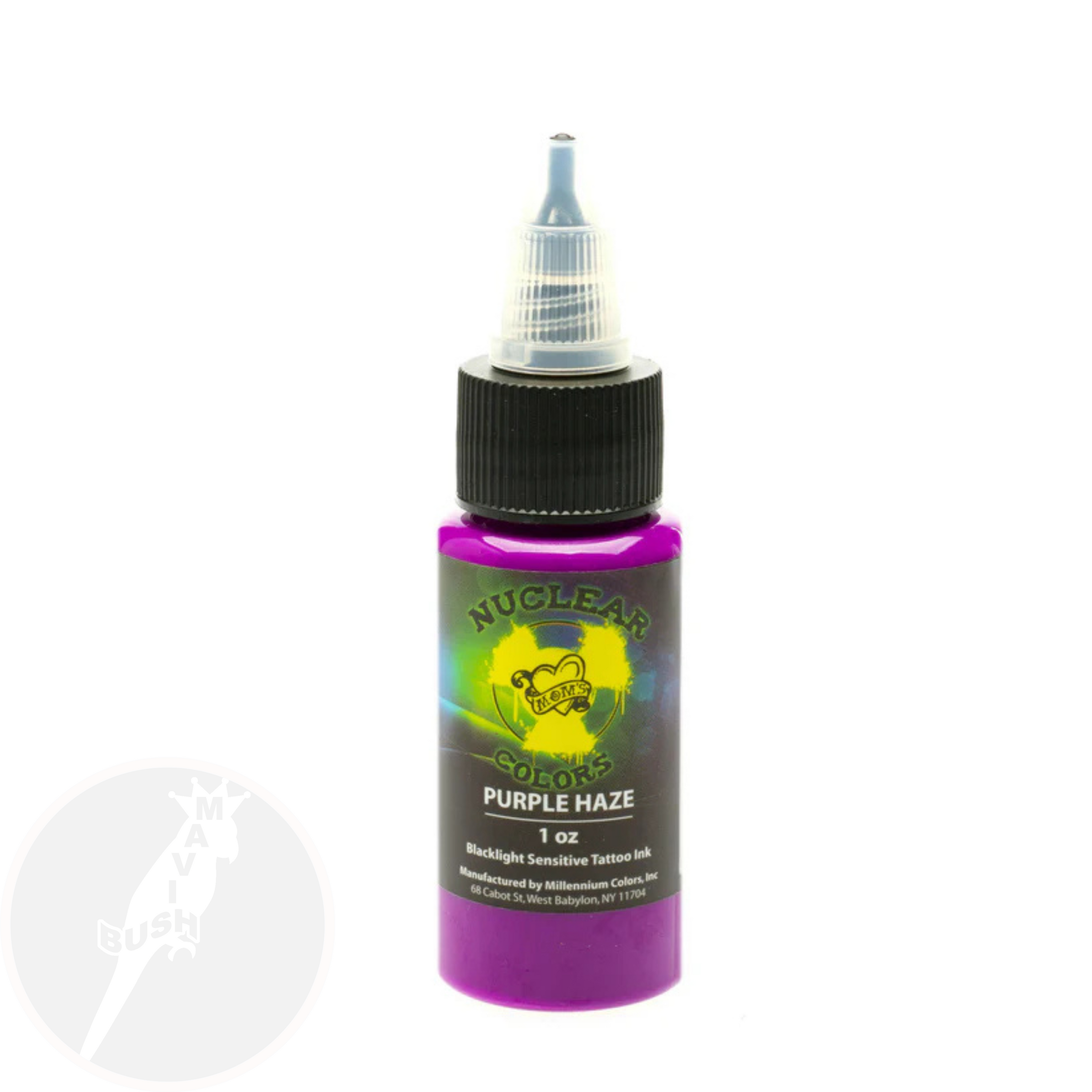 Moms Nuclear UV color Purple Haze, set 5 bottles and 9 bottles - Mavis Bush Tattoo Supplies