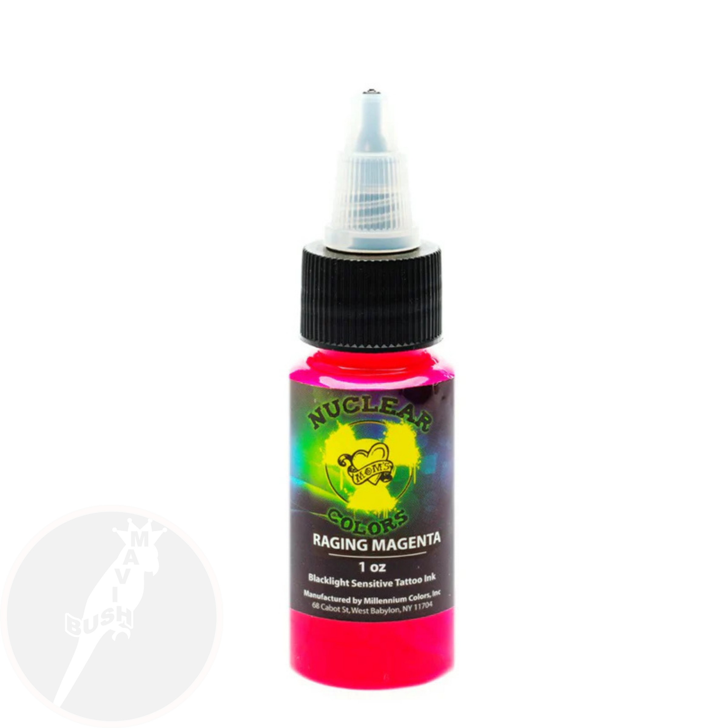 Moms Nuclear UV color Raging Magenta , set 9 bottles - Mavis Bush Tattoo Supplies