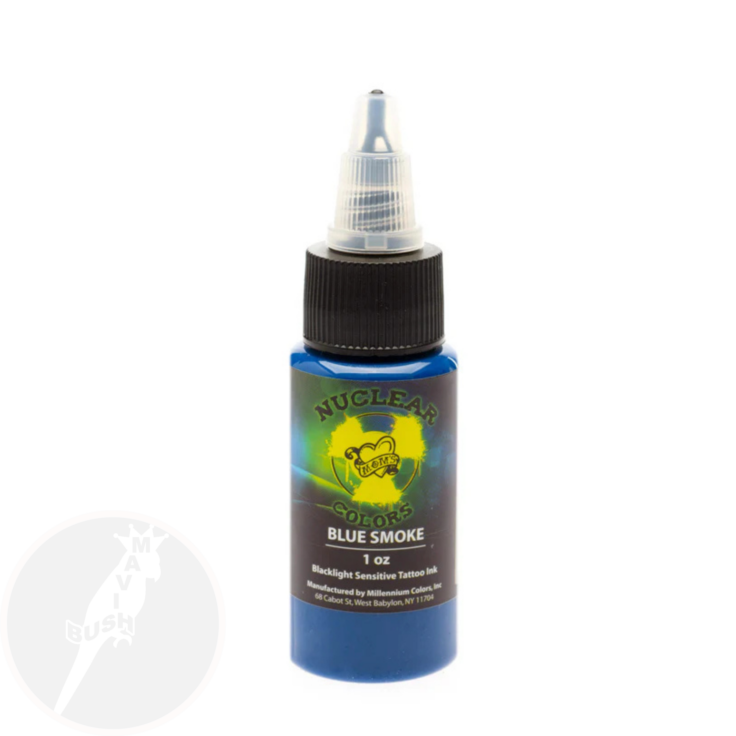Moms Nuclear UV color Blue Smoke, set 5 bottles and 9 bottles - Mavis Bush Tattoo Supplies