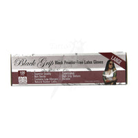 Black Grip Latex Gloves All Sizes - Mavis Bush Tattoo Supplies