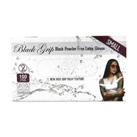 Black Grip Latex Gloves All Sizes - Mavis Bush Tattoo Supplies