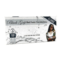 Black Grip Latex Gloves All Sizes - Mavis Bush Tattoo Supplies