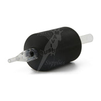 Disposable Tube with Black Rubber Grip FT07-1.25" Flat Tip (15pcs) - Mavis Bush Tattoo Supplies