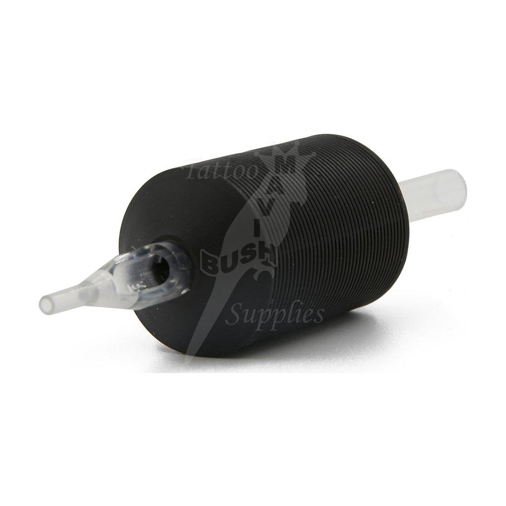 Disposable Tube with Black Rubber Grip RT14-1.25" Round Tip (15pcs) - Mavis Bush Tattoo Supplies