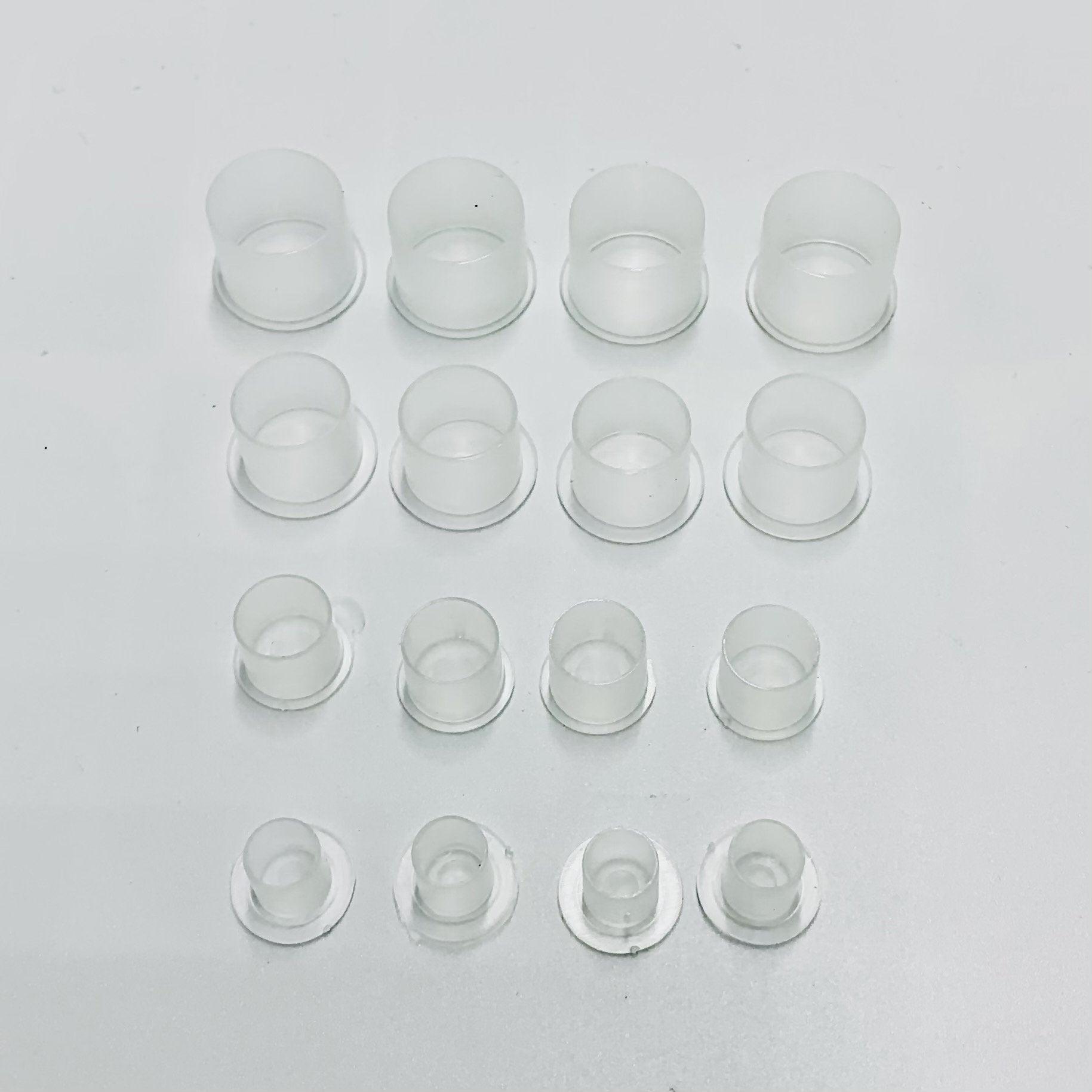 Ink Cups White with Bottom Stand - various size and quantity options - Mavis Bush Tattoo Supplies