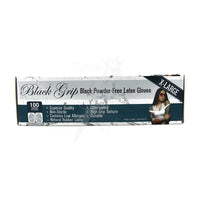 Black Grip Latex Gloves All Sizes - Mavis Bush Tattoo Supplies
