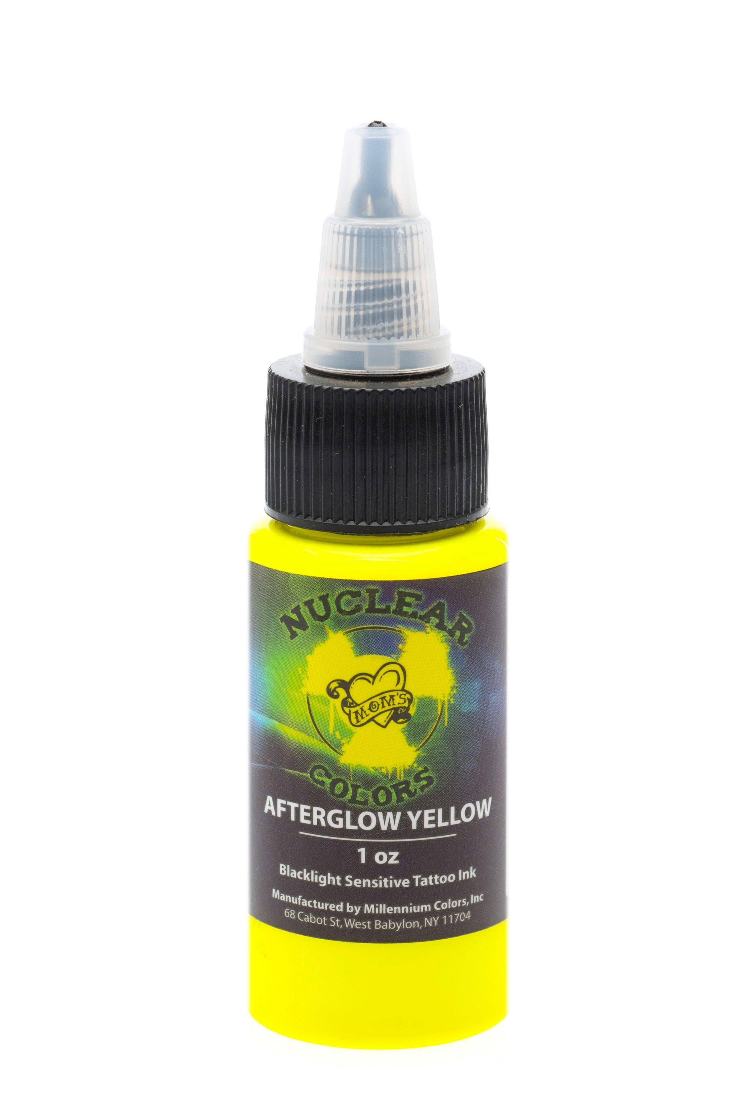 MOM'S Nuclear Colors Afterglow Yellow 1oz (30ml) - Mavis Bush Tattoo Supplies