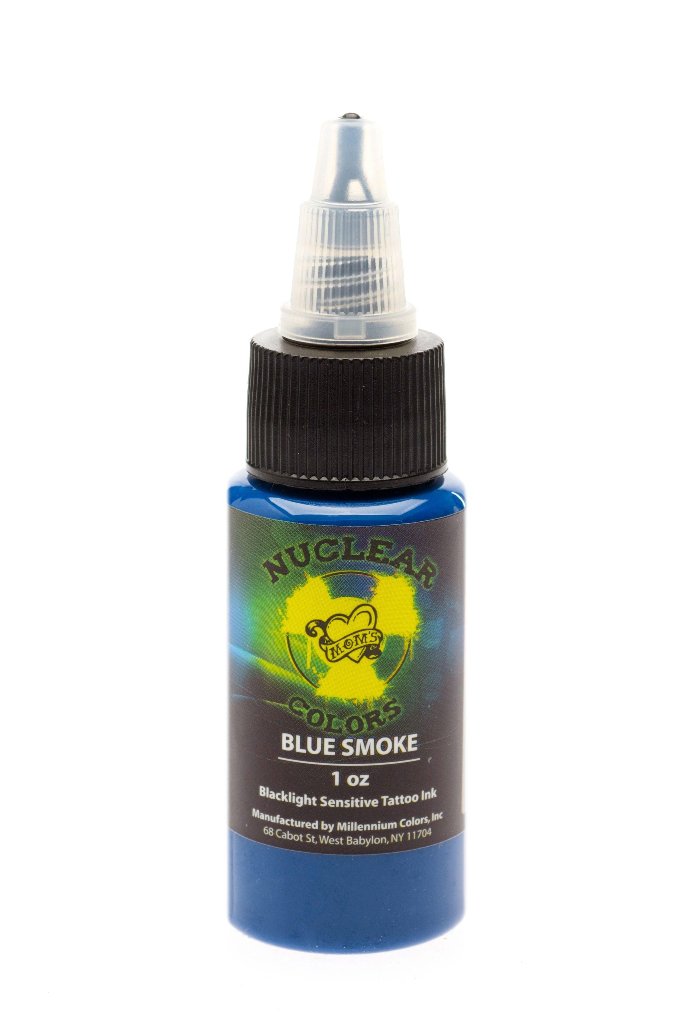 MOM'S Nuclear Colors Blue Smoke 1oz (30ml) - Mavis Bush Tattoo Supplies