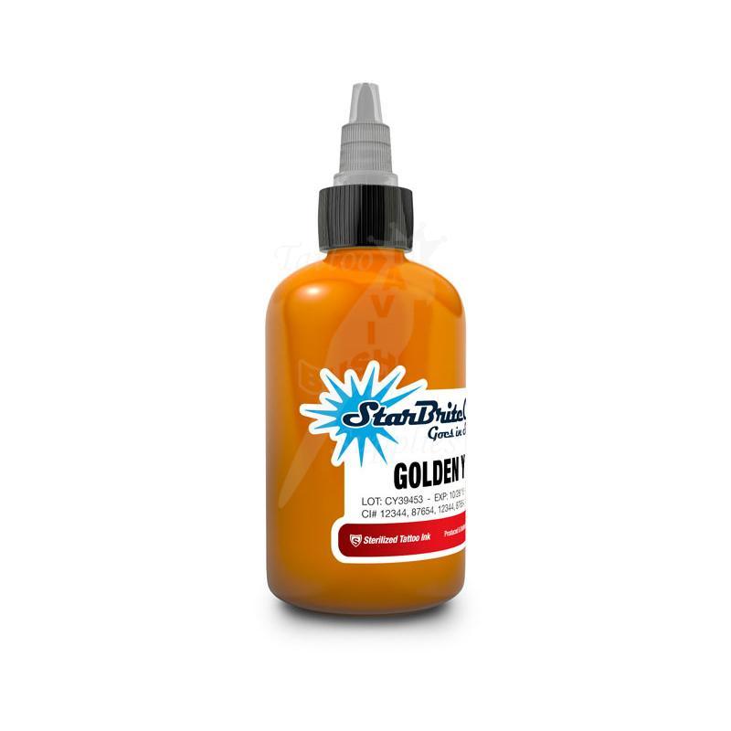 Tattoo Ink StarBrite Golden Yellow 2oz (60ml) - Mavis Bush Tattoo Supplies