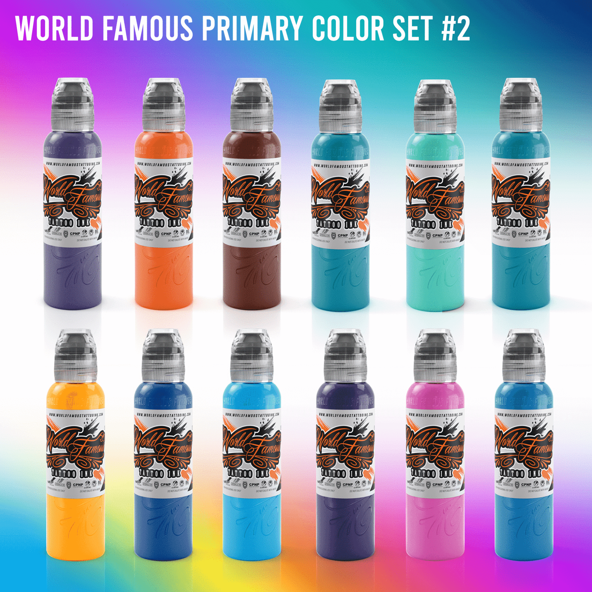 World Famous Color Ink Set #2 1oz - Mavis Bush Tattoo Supplies
