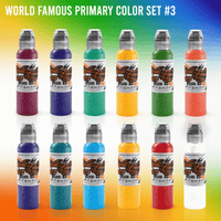 World Famous Primary Color Ink Set #3 1oz - Mavis Bush Tattoo Supplies