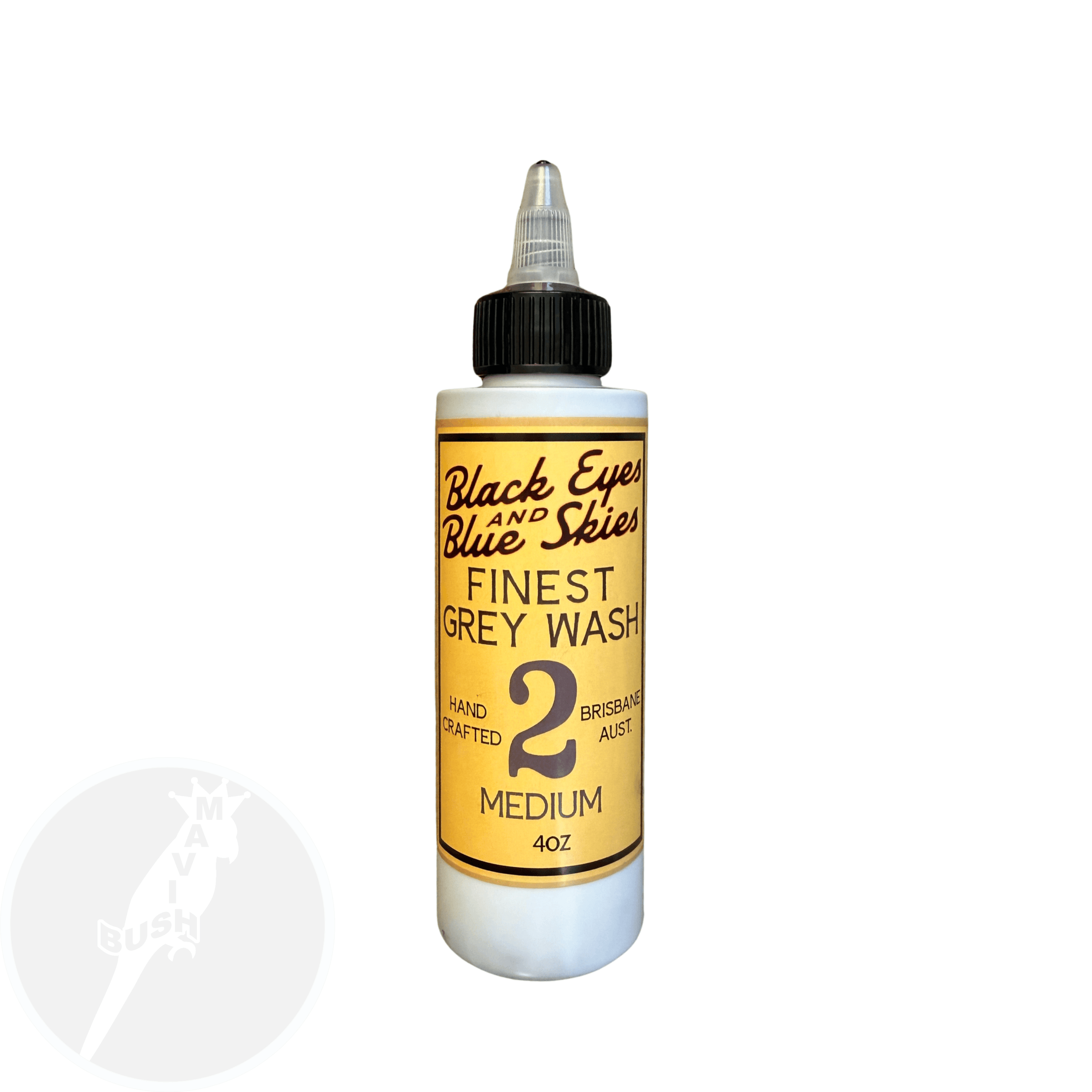 Black Eyes and Blue Skies Finest Grey Wash 4oz Medium - Mavis Bush Tattoo Supplies