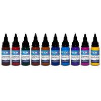 Intenze 10 Color Lining Series Set – 1oz Tattoo Ink Bottles