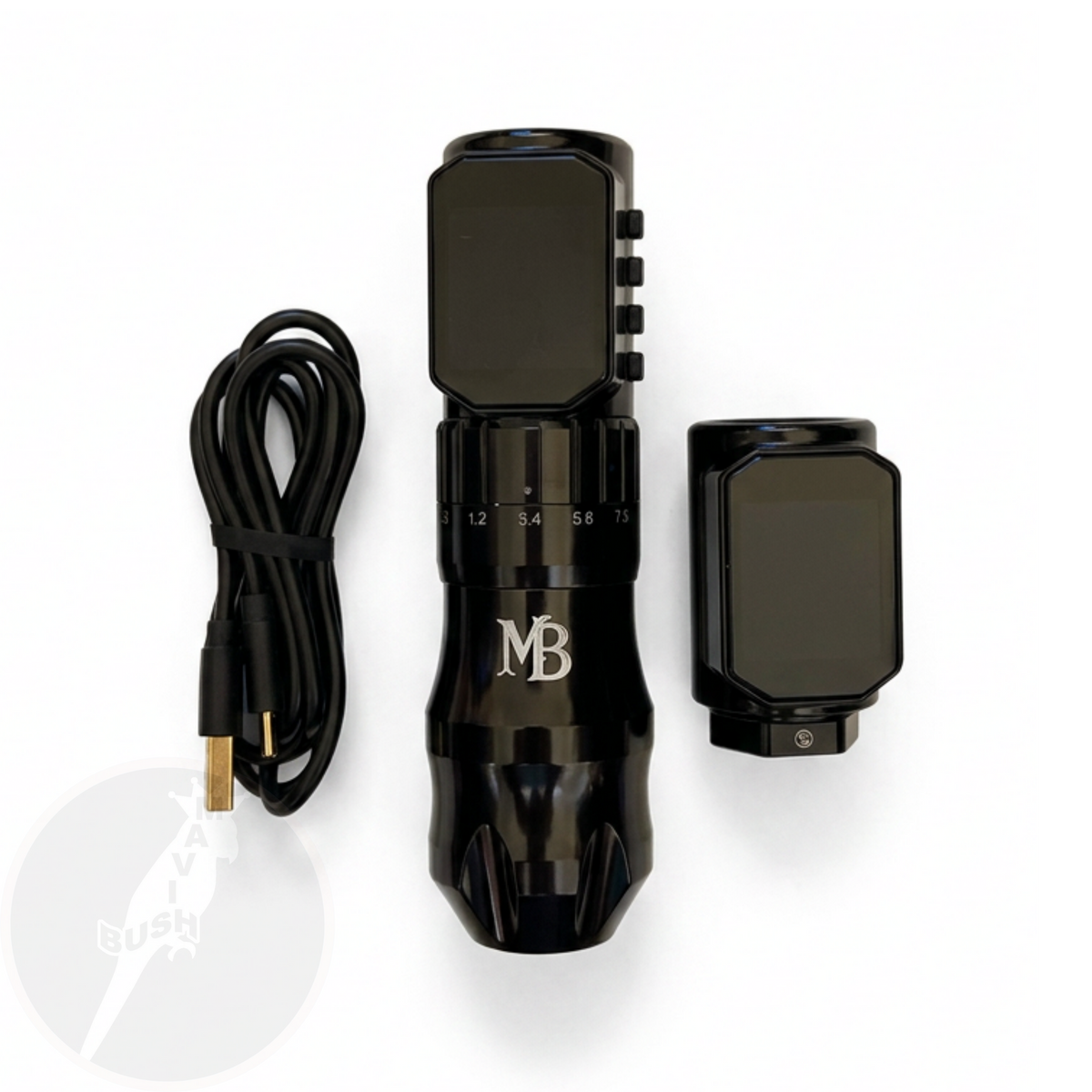 MB120 wireless tattoo machine with adjustable stroke and dot shading function - Mavis Bush Tattoo Supplies