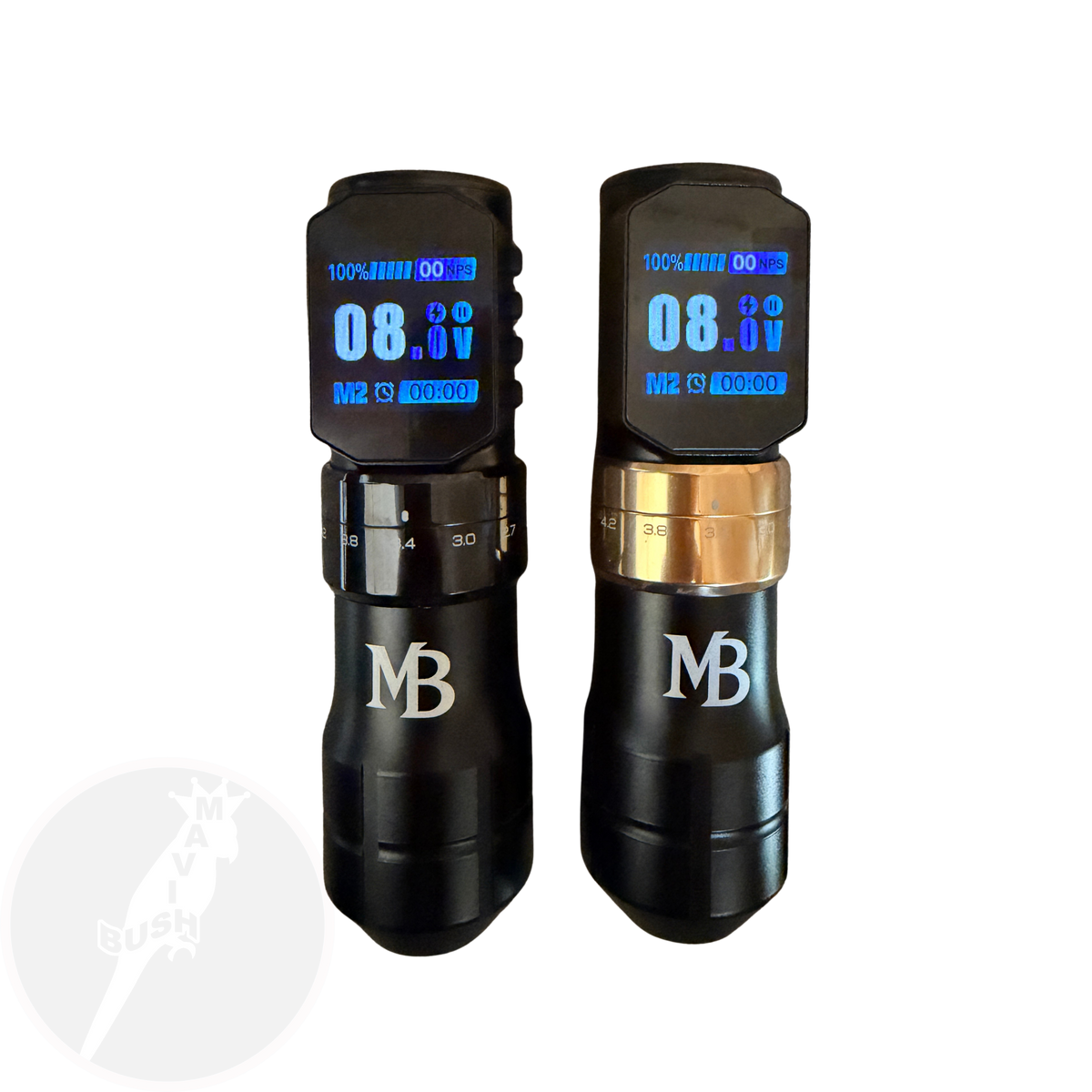 MB128BGSwireless tattoo machine with adjustable stroke and dot shading function - Mavis Bush Tattoo Supplies