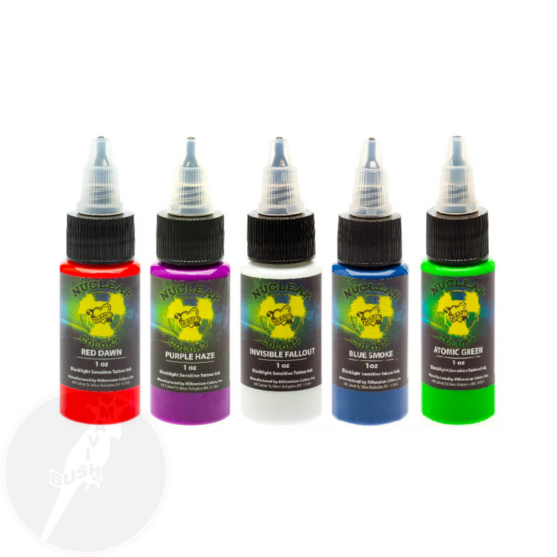 Moms Nuclear UV 5 Color Set 1oz , Red awn, Purple Haze, Invisible Fallout, Blue Smoke, Atomic Green