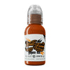 burnt orange tattoo ink, warm orange ink, shading tattoo color, realistic tattoo pigments, long-lasting tattoo ink, autumn orange tattoo, World Famous Ink.