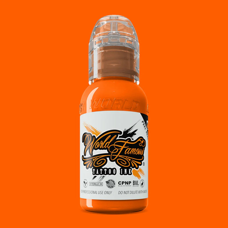 World Famous Everest Orange Ink 1oz (30ml) - Mavis Bush Tattoo Supplies