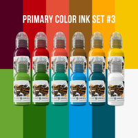 World Famous 12 Primary Colour Ink Set #3 , Australia Tattoo Supply, Vegan friendly and animal cruelty-free - Mavis Bush Tattoo Supplies