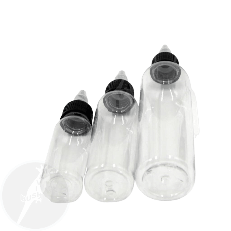 Clear Plastic Empty Ink Bottles - Mavis Bush Tattoo Supplies