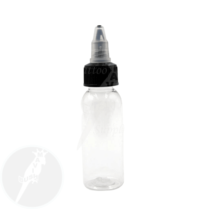 Clear Plastic Empty Ink Bottles - Mavis Bush Tattoo Supplies