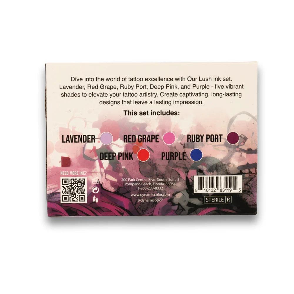 Dynamic Lush 5 Bottle Color Set 1oz - Mavis Bush Tattoo Supplies
