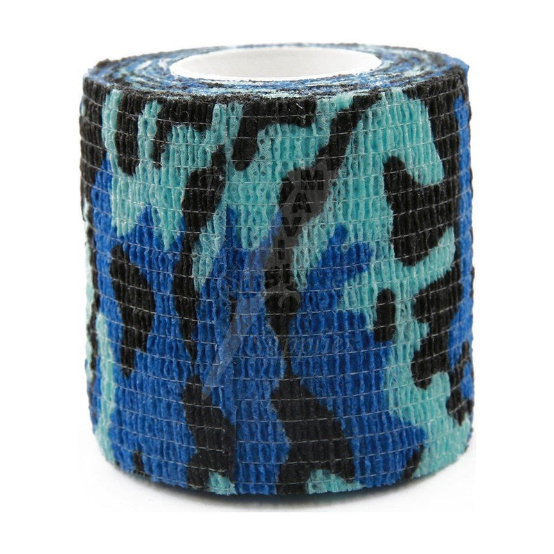 Self-Adhesive Bandages - Blue Camo - Mavis Bush Tattoo Supplies