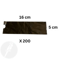 Tattoo Pen Pouch 5x16cm (200pcs/box) Black with size and quantity - Mavis Bush Tattoo Supplies