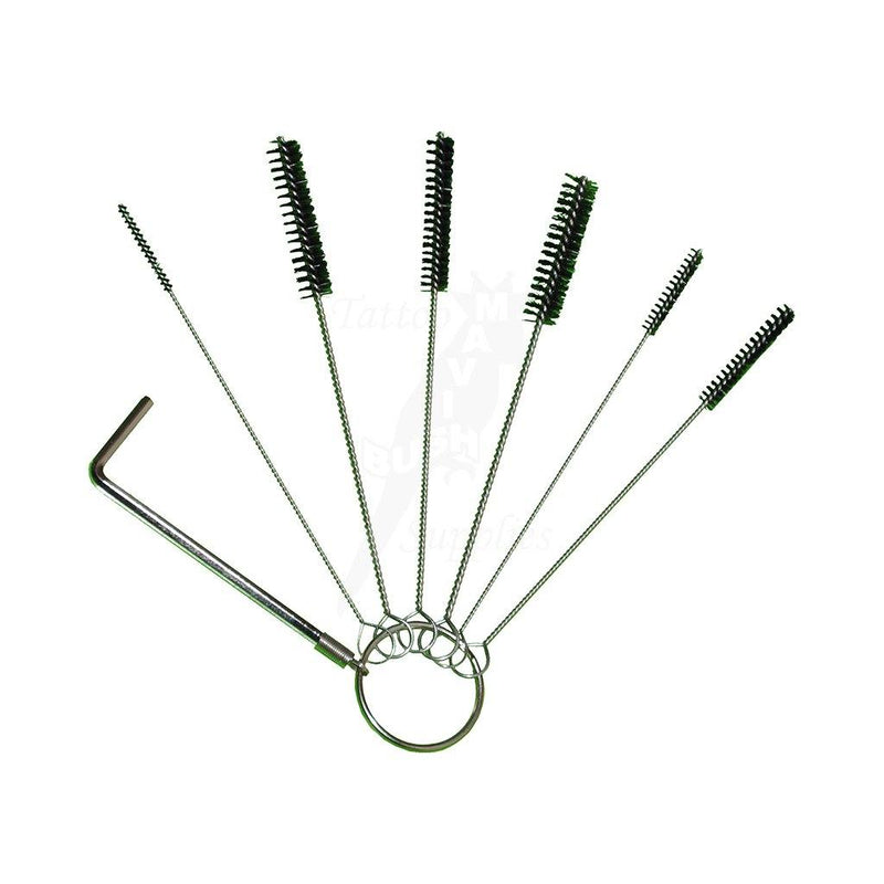 Cleaning Brushes (6pcs/set) with Allen Key - Mavis Bush Tattoo Supplies