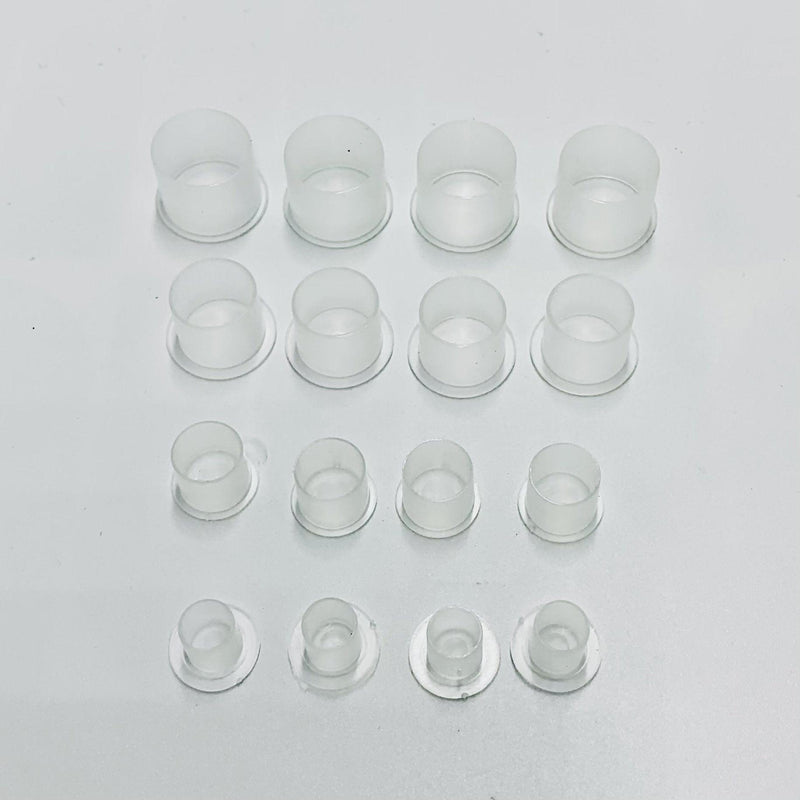 Ink Cups White with Bottom Stand - various size and quantity options - Mavis Bush Tattoo Supplies